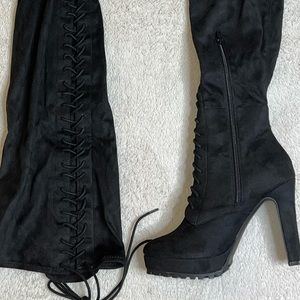 Black Remi Over The Knee Boot